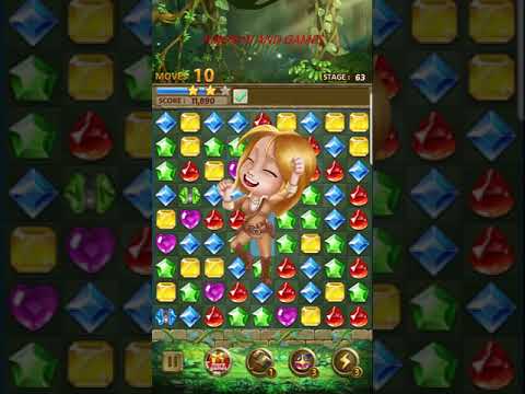 Jewels Jungle : Match 3 Puzzle. Levels 62-65.