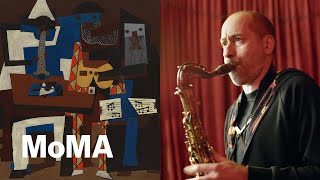 Picasso’s Cubist masterpiece: a jazz saxophonist riffs on “Three Musicians”