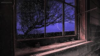⚡Thunder & Rain Hitting the Window of an Old Cabin in the Woods / This Can Help You Relax and Sleep