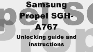 How to unlock Samsung Propel SGH-A767 Cingular AT&T Rogers Fido free SIM code