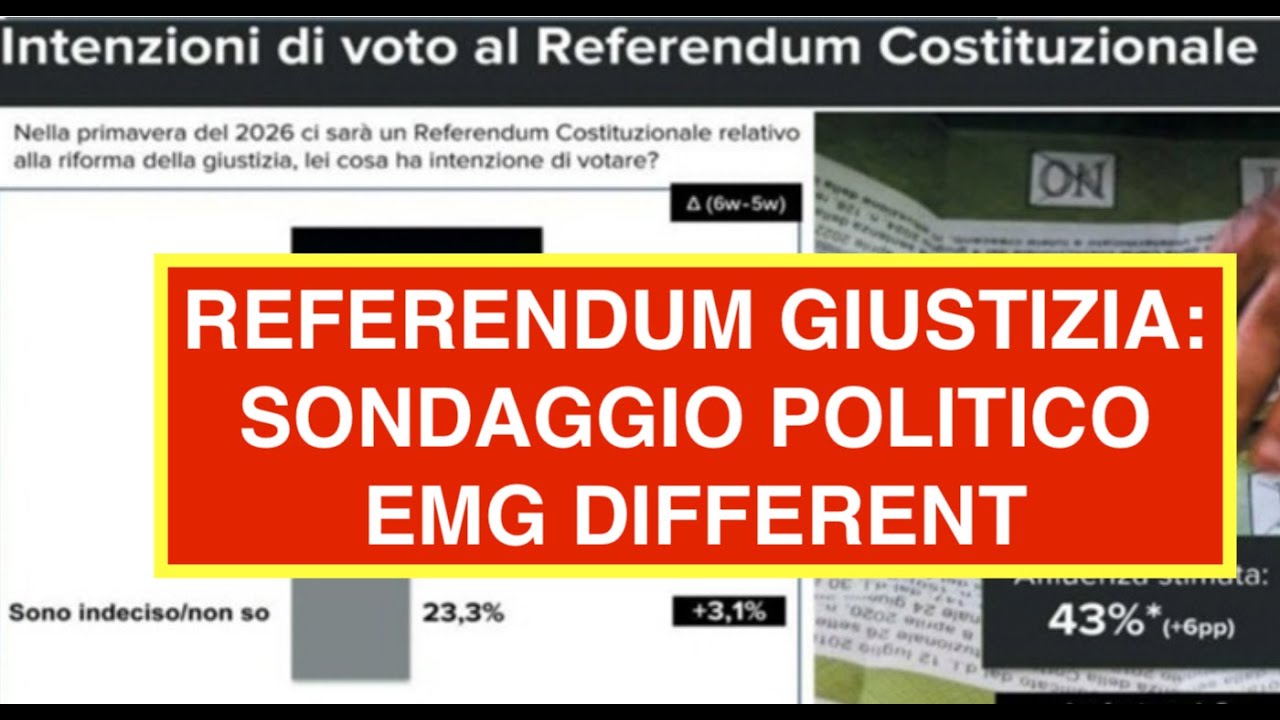 REFERENDUM GIUSTIZIA: SONDAGGIO POLITICO EMG DIFFERENT