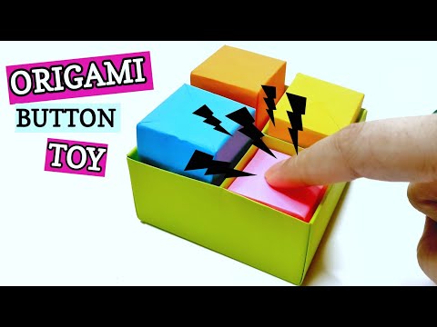 NO glue, NO tape, NO cuts, seriously | How to make origami button toy [origami pop it]