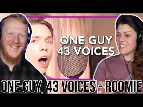COUPLE React to One Guy, 43 Voices (with music) - Roomie | OFFICE BLOKE DAVE