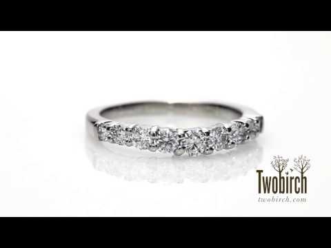 0.75 CT. Nine Round Stone Double Shared Prong Curved Shadow Band - TwoBirch  TB-CR-0019-WG-J