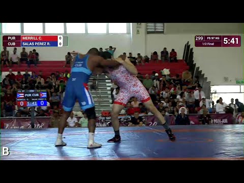 1/2 FS - 97 kg: C. MERRILL (PUR) v. R. SALAS PEREZ (CUB)