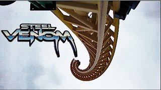 Steel Venom HD Front Seat On Ride POV &amp; Review, Intamin Impulse Coaster At Valleyfair