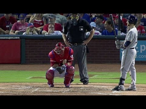 Pierzynski battles a pesky moth