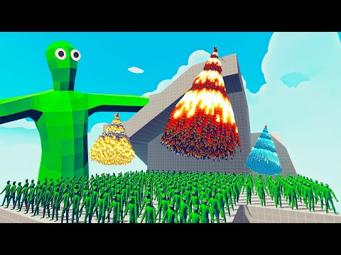 200x ZOMBIE vs 4x EVERY GOD - Totally Accurate Battle Simulator TABS