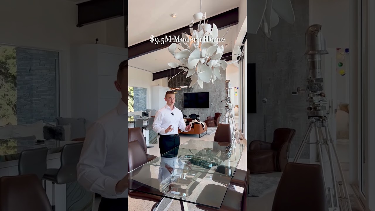 Functional art in a $9.5M ultra-modern estate #GlassArt #KitchenDesign #LuxuryHomeTour #UltraModern