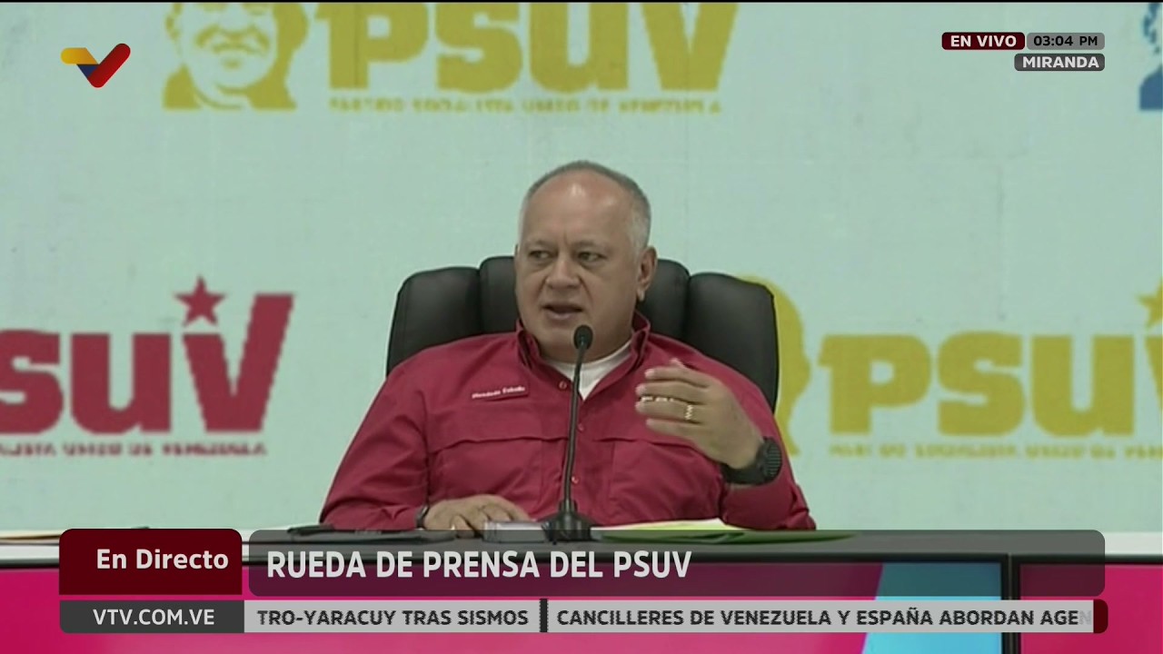Diosdado Cabello, rueda de prensa del PSUV este 10 de agosto de 2026