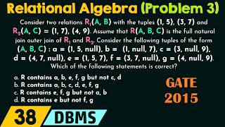 Relational Algebra (Solved Problem 3)