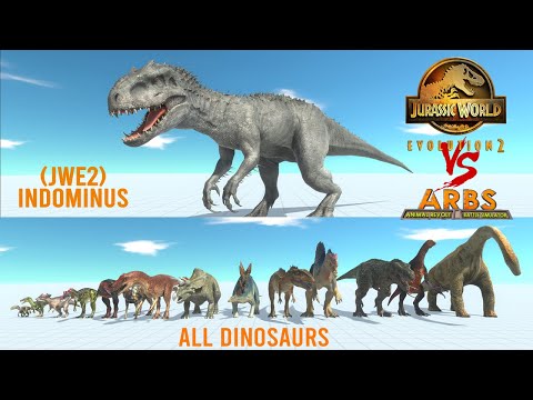 (JWE2) INDOMINUS REX v2.0 vs ALL DINOSAURS - Animal Revolt Battle Simulator