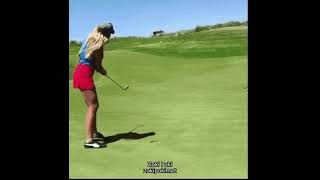 Sexy golf girl golfing