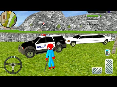 Stickman Car Driver Simulator #11 - Spider Policeman In Coupe - Android Gameplay