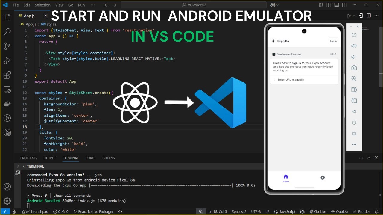How to run Android Emulator on VS Code