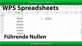 Führende Nullen (WPS Spreadsheets)