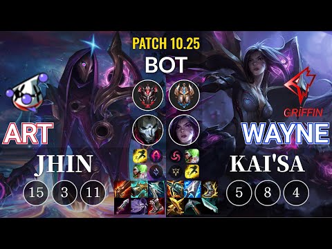 RJ Art Jhin vs GRF Wayne Kai'Sa Bot - KR Patch 10.25