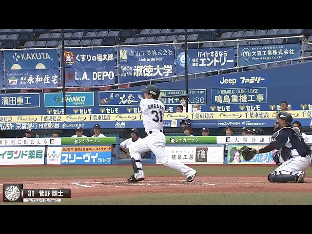 マリーンズ・菅野 今季1号『完璧！スゴイ打球』をマルチアングルで!!