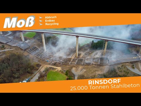 Rinsdorf | 25.000 Tonnen Stahlbeton müssen nach der Sprengung weg | Moß Abbruch-Erdbau-Recycling