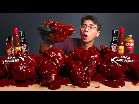 NOT AGAIN!! MUKBANG RICHEESE CHICKEN WITH ALL SPICY SAUCE!!🥵