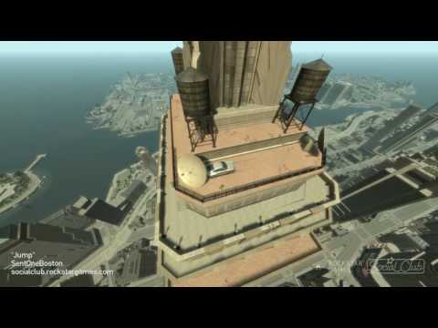 GTA IV PC Jumping a car off the Rotterdam Tower (HD)