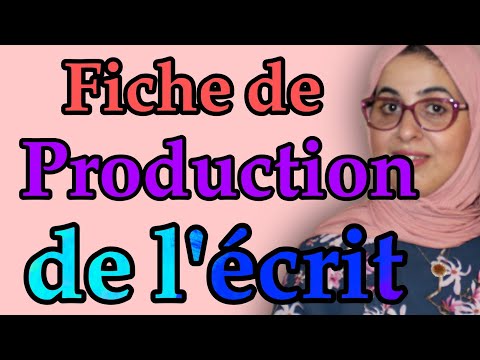 Didactique du français fiche de production de l'écrit