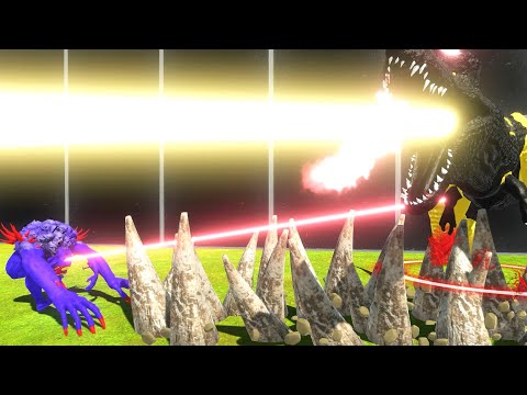 PLASMA SUPERMAN SCOURGE  vs  PLASMA BATMAN T-REX DEATH FALL - Animal Revolt Battle Simulator