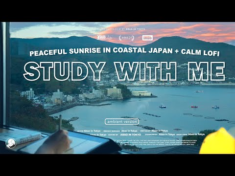 4-HOUR STUDY WITH ME 🛟 / ambient ver. / Peaceful Sunrise in Coastal Japan / Pomodoro 25-5