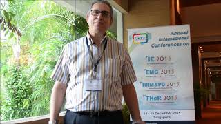 Mr. Khaled Ghedira at IE Conference 2015 by GSTF