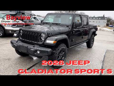 2026 Jeep Gladiator Willys 4x4 in Black for sale at Bayview Chrysler Dodge Jeep Ram in Sarnia, ON