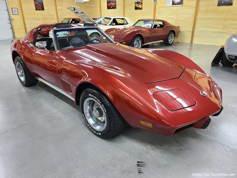 1976 Dark Red Corvette T Top Stingray For Sale Video