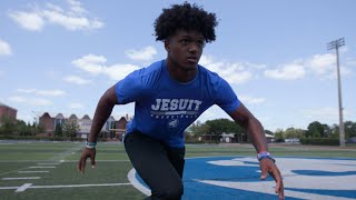 thumbnail: Player Tips: DeAndre Moore, Jr, of St. John Bosco Talks About the "Burger Grip" for Wide Receivers