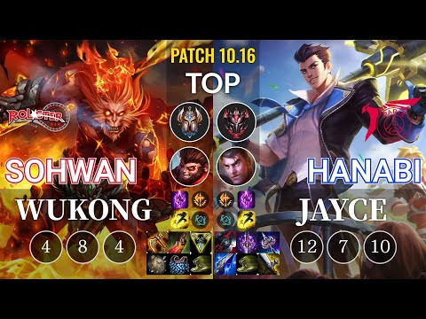 KT SoHwan Wukong vs TLN Hanabi Jayce Top - KR Patch 10.16