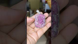 Mặt Dây Di Lặc Chân Quỳ Đá Ruby Tự Nhiên Bọc Bạc Ta 001 Đã Kiểm Định