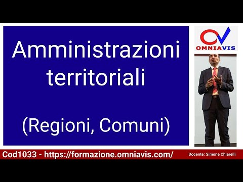 Cod1033 - Lesson 6 "Territorial Administrations (Regions, Municipalities)"