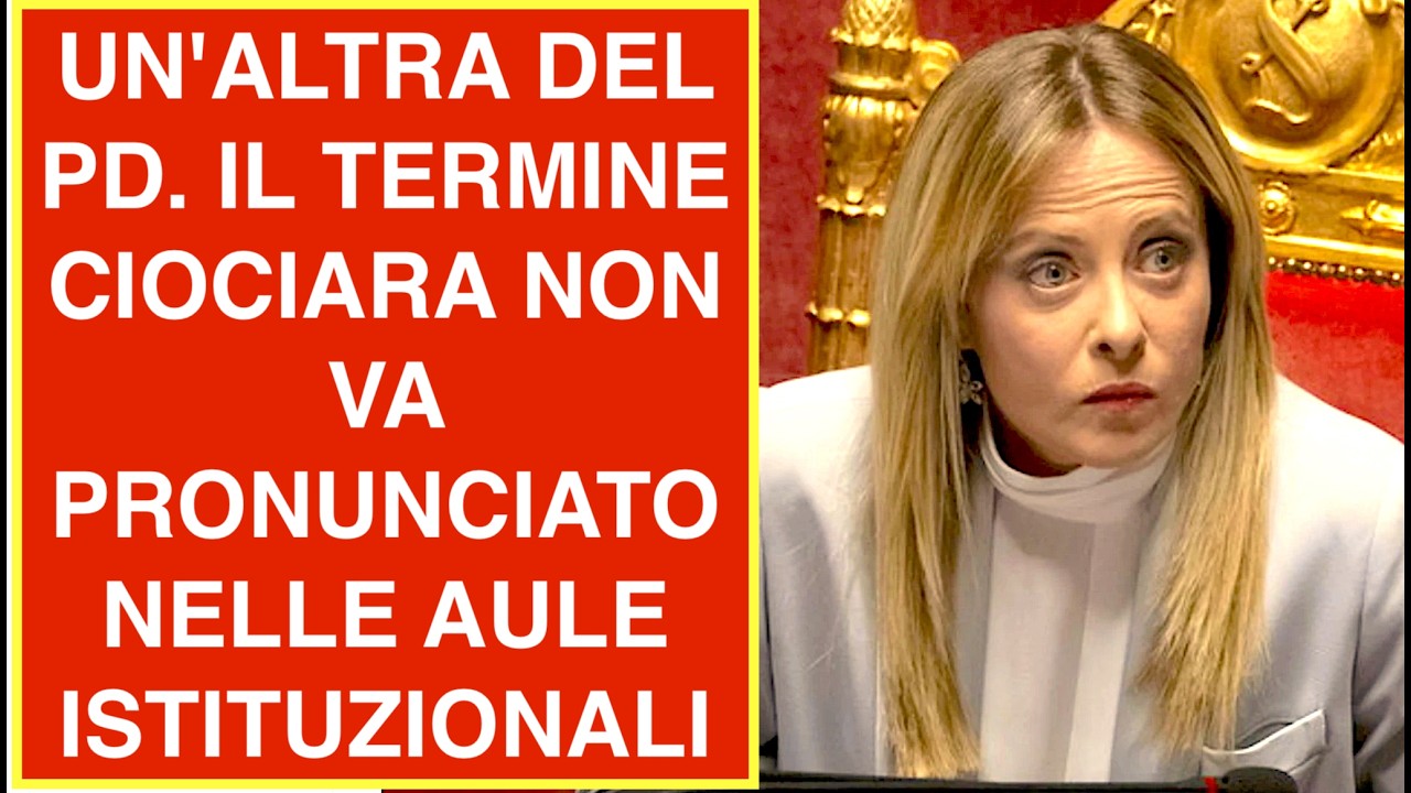 UN'ALTRA DEL PD. IL TERMINE CIOCIARA NON VA PRONUNCIATO NELLE AULE ISTITUZIONALE