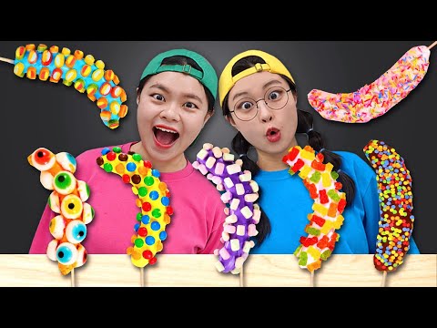 Mukbang challenge 디저트 먹방 How to Make Chocolate Bananas TIMI ENGLISH