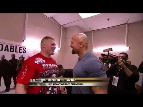 Brock Lesnar meets The Rock backstage on UFC.