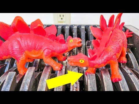 Neon Dinosaurs Shredded! Cutting Open Colorful Dinosaurs! What's Inside??