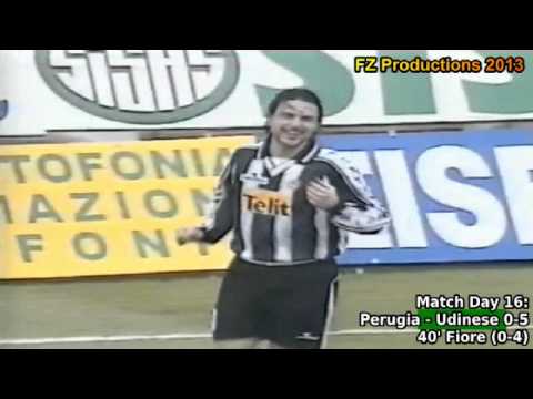 Serie A 1999-2000, day 16 Perugia - Udinese 0-5 (Fiore goal)