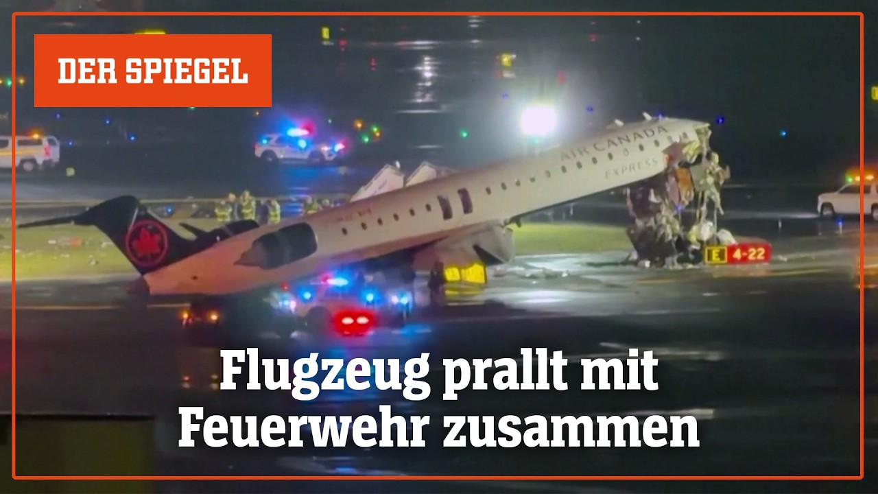 Während der Landung: Flugzeug kollidiert mit Feuerwehrauto | DER SPIEGEL