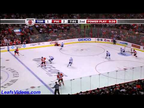 Maple Leafs @ Flyers - Mike Komisarek Hit - 101023