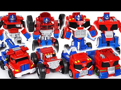 Witches and dinosaurs invaded! Transformers Rescue Bots Optimus Prime 4 brothers! Go! - DuDuPopTOY