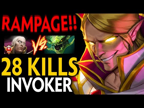 GRANDMASTER INVOKER vs VIPER MID | EPIC RAMPAGE 28 KILLS GAME | Dota 2 Invoker