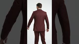 Men’s Burgundy Double Breasted Suit – Modern Fit Wedding, Prom & Formal Suit with Tapered Pants video