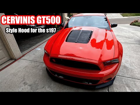 Installing CERVINIS GT500 Style Hood on my 2013 MUSTANG!!! [2020 GT500 Style Hood]