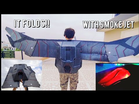 How to make a cardboard falcon wings that opens with smoke jetpack✌🏻