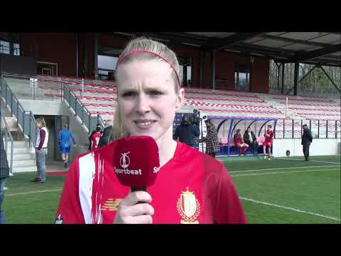 Interview met R. Standard de Liège speelster Merel Bormans  na de 0-2 nederlaag thuis tegen KAA Gent
