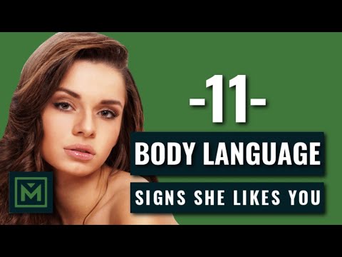 11 Body Language Signs She's Attracted To You - HIDDEN Signals She Likes You Video