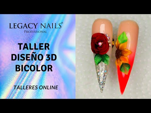 TALLER DISEÑO 3D BICOLOR│TALLER DE UÑAS ONLINE │ LEGACY NAILS